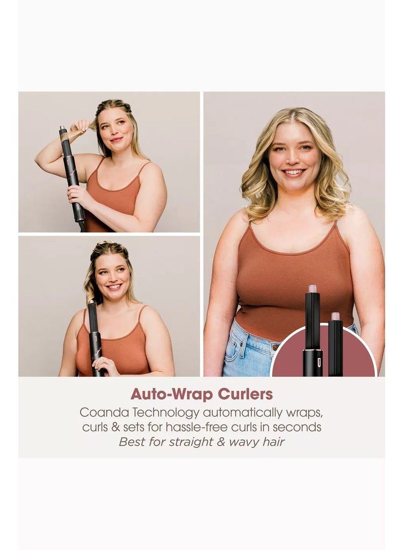 شارك جهاز تصفيف وتجفيف الشعر Shark FlexStyle® 5 في 1 مع حقيبة تخزين، قوي وخفيف الوزن، نظام تصفيف وتجفيف الشعر بالهواء باللونين الأسود والذهبي الوردي HDD440SM - Image 5